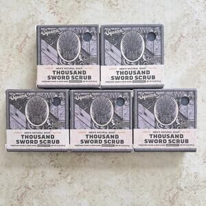 5 pk Dr. Squatch Men's All Natural Bar Soap Game of Thrones Thousand Sword Scrub